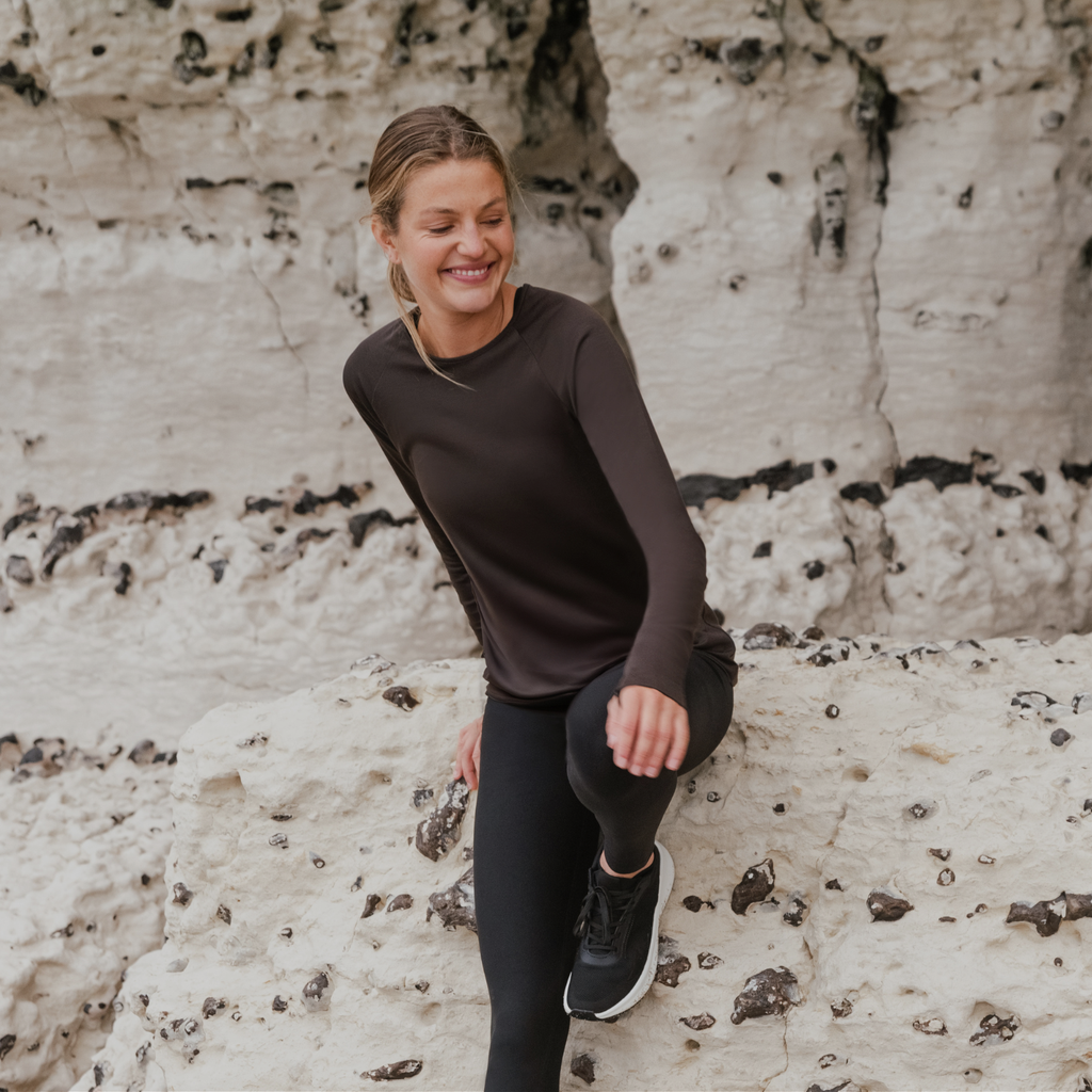 Woman wearing Tripulse Tencel Long-Sleeve and Leggings